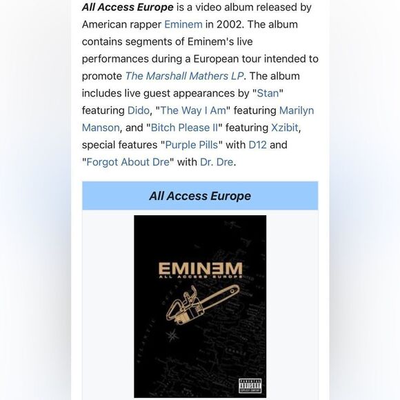 Eminem All-Access Europe 2002 DVD. - Picture 7 of 10